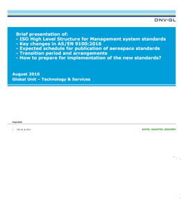 Ključne promjene u AS/EN 9100:2016
