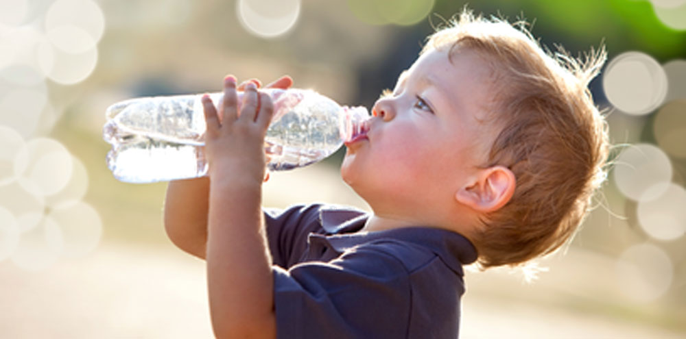 child drinking water