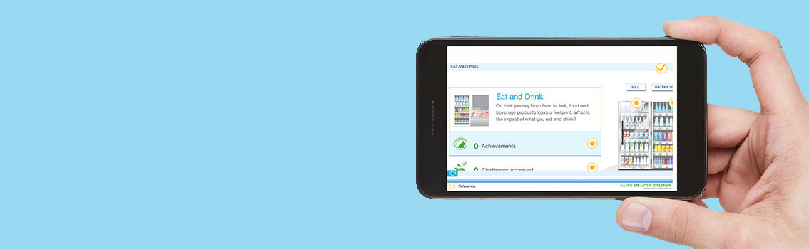 Hand holding smartphone with DNV GL's SustainableI app